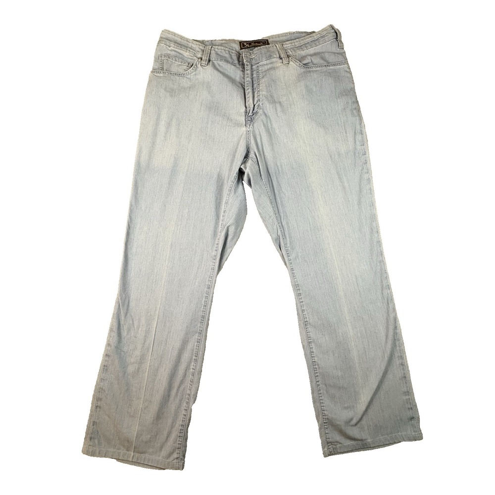 34‎ Heritage Men's 39x30.75 Blue Light Wash Charisma Straight Leg Stretch Pants